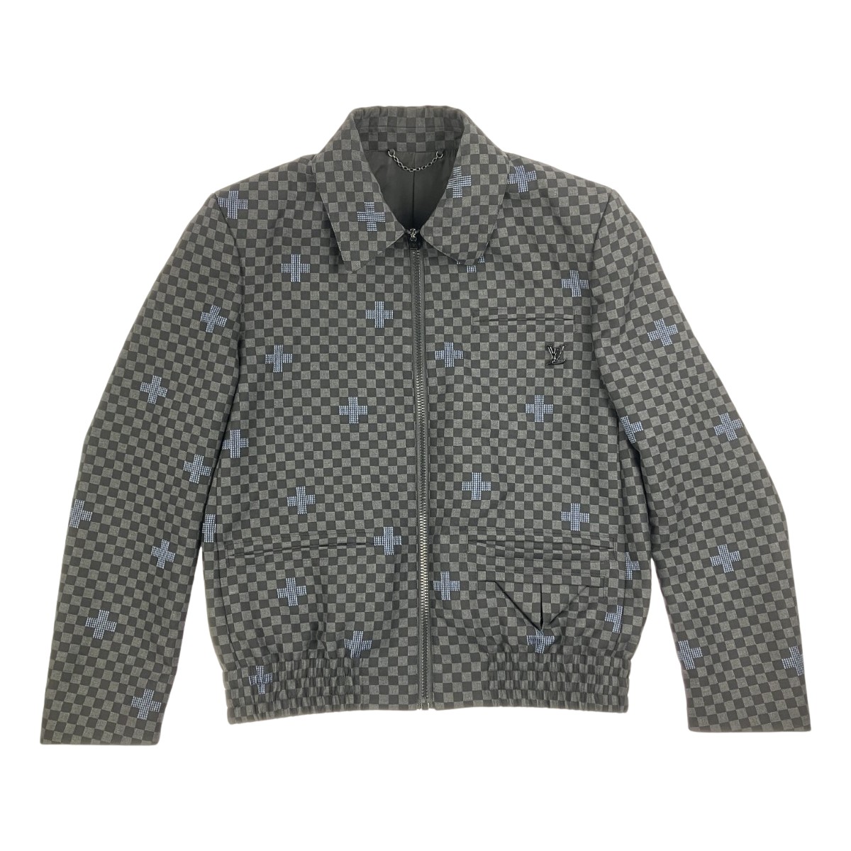 ▽▽【中古】LOUIS VUITTON ルイヴィトン  Giubbotto Jet Pocket ダミエ 差し交わす ジェットポケットジャンパー ジップアップブルゾン 1AHHBDW B序列付ける