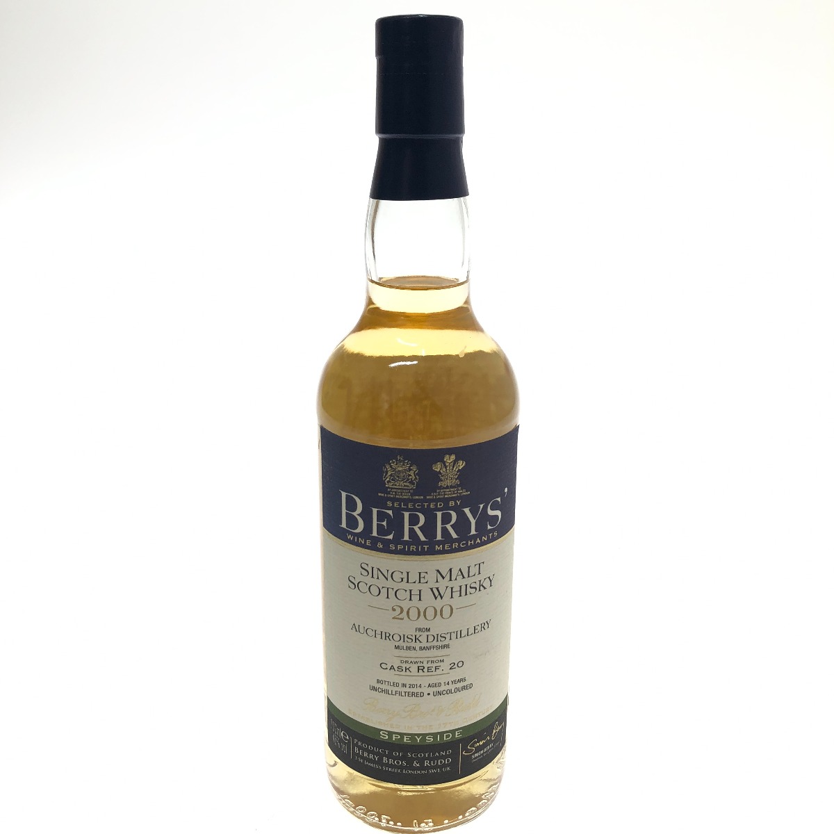 □□【中古】BERRYS` AUCHROISK 2000　シングルモルトスコッチウイスキー　SPEYSIDE Sランク 未開栓