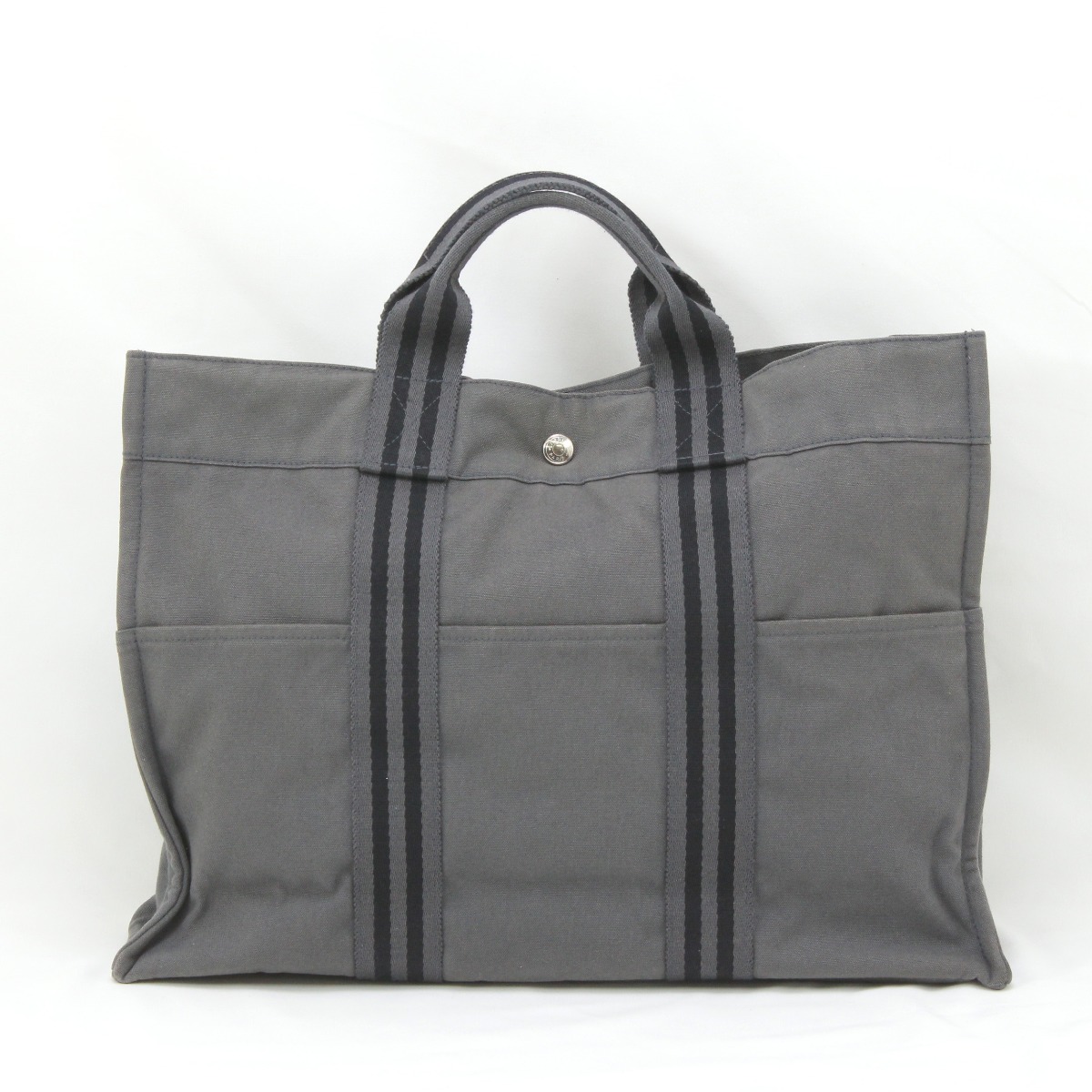【エントリーポイント10倍｜7/19 20:00-7/26 1:59】【送料無料】【中古】HERMES エルメス フールトゥMM ハンドバッグ グレー Cランク｜リサイクルビッグバン店