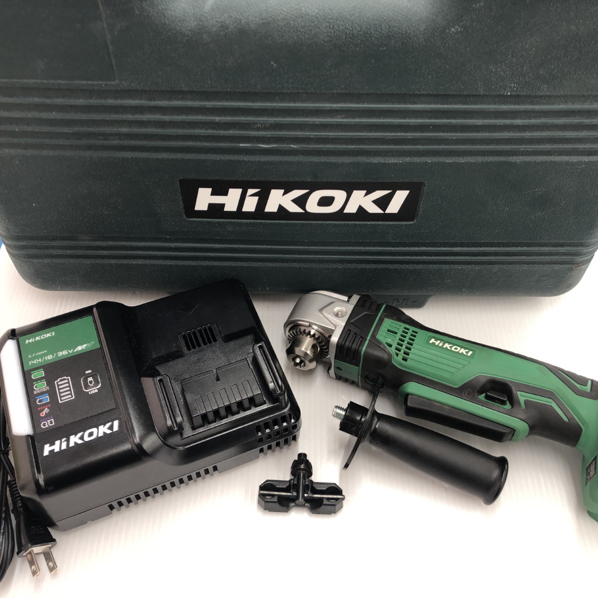 ДД【中古】HiKOKI ハイコーキ 隅っこせん孔機 座標軸B 申し受ける器・申し受ける池1個・入れもの付 コードレス式 10粍 18v 2.5Ah J130025 当て嵌める感有 姿勢手持ち部分・中毒者付き添い人 DN18DSL 緑であること B序列付ける