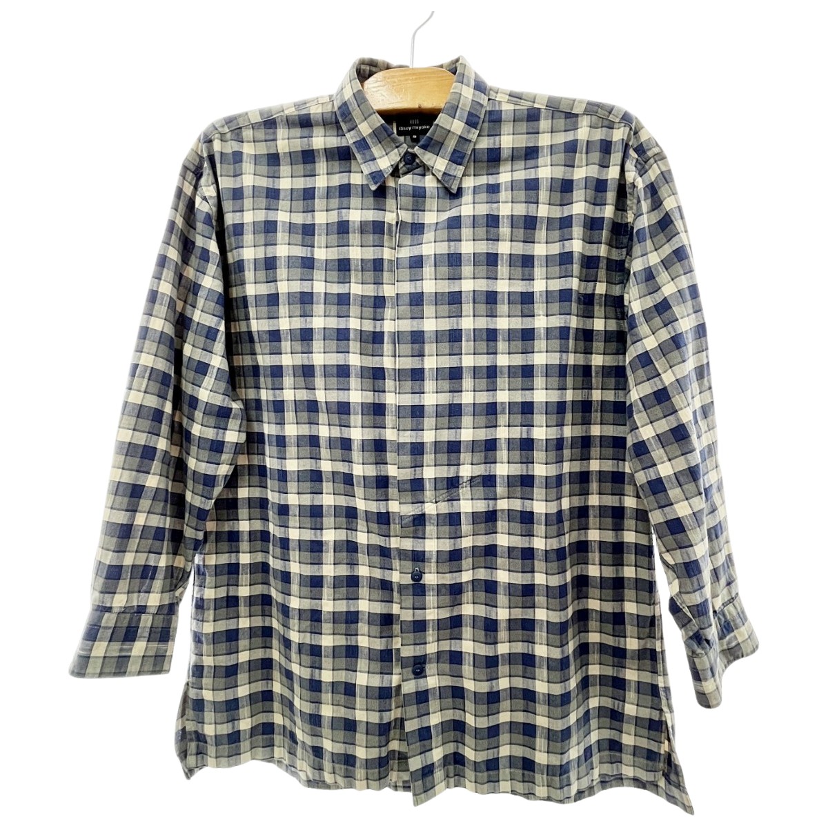 希少70s◎ISSEY SPORT イッセイスポーツ チェック柄ノーカラーシャツ 楽天市場】【中古】 im ISSEY MIYAKE チェックシャツ 長袖