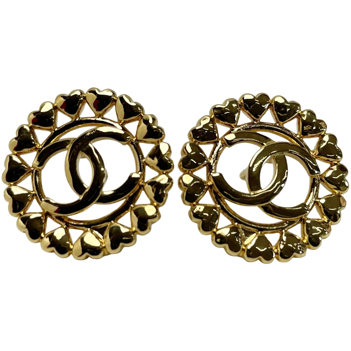 ☆☆【中古】CHANEL シャネル ラウンド ハート ココマーク ABA273 ゴールド ピアス レディース アクセサリー Cランク｜リサイクルビッグバン店