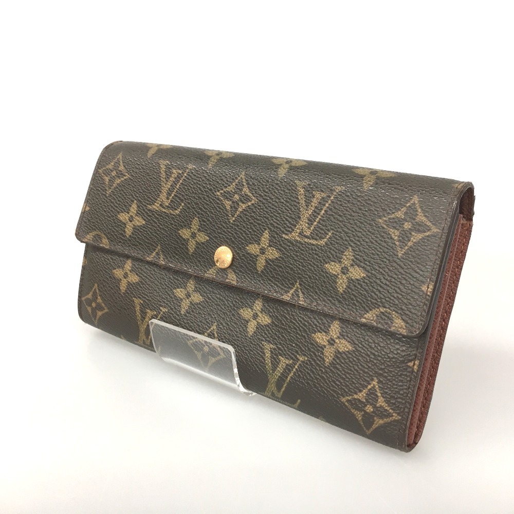 △△【中古】LOUIS VUITTON ルイヴィトン モノグラム ポシェットポルトモネクレディ 財布 ボタン破損 M61726 ブラウン Bランク|リサイクルビッグバン店