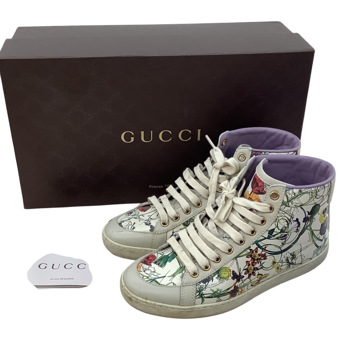 GUCCI 404937 GGブルームス 36 1/2 スニーカー ハイカット GUCCI - GUCCI 404937 GGブルームス 36 1/2 スニーカー