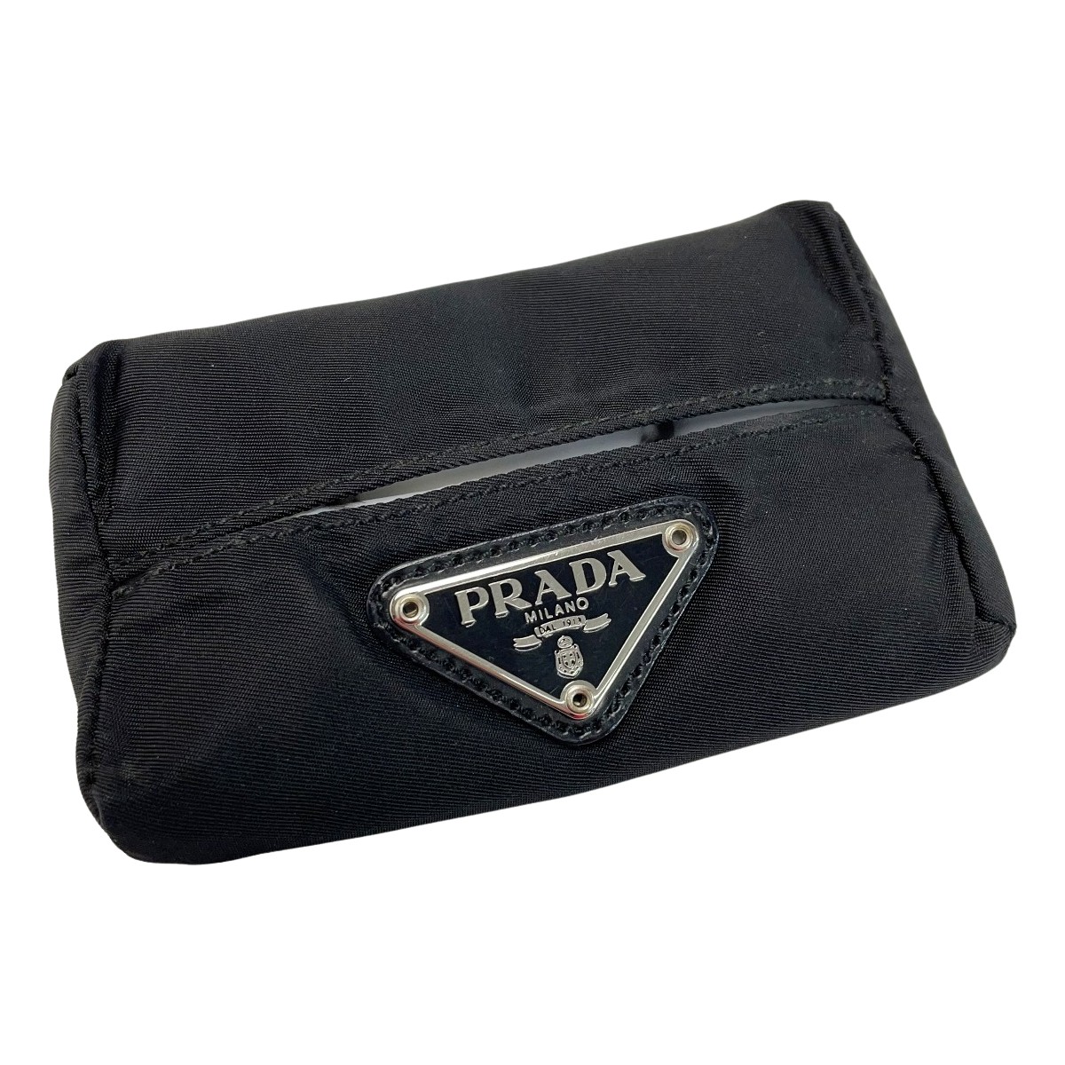 PRADA プラダ テスートナイロン ポケットティッシュケース ブラウン 超美品 PRADA - □美品□ PRADA プラダ テスートナイロン ポケット