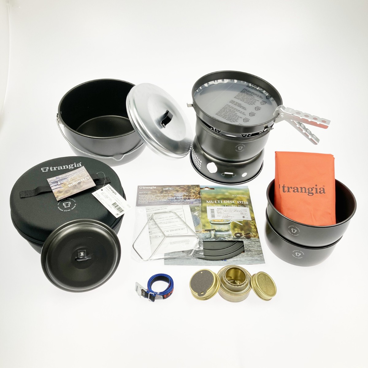 ▽▽【中古】trangia トランギア ストームクッカー ブラックバージョン L 4.5Lビリーコッヘル セット おまけつき Bランク