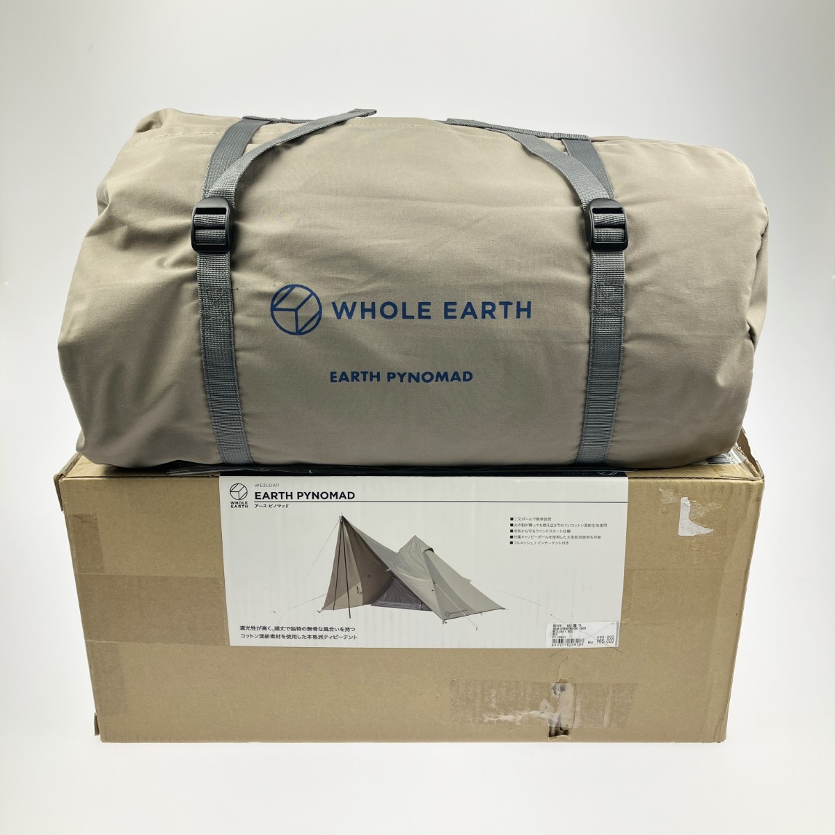 ▽▽【中古】WHOLE EARTH アースピノマッド BG コットン混紡 1～2人用 ティピーテント WE2LDA11-BG 開封未使用品 Sランク