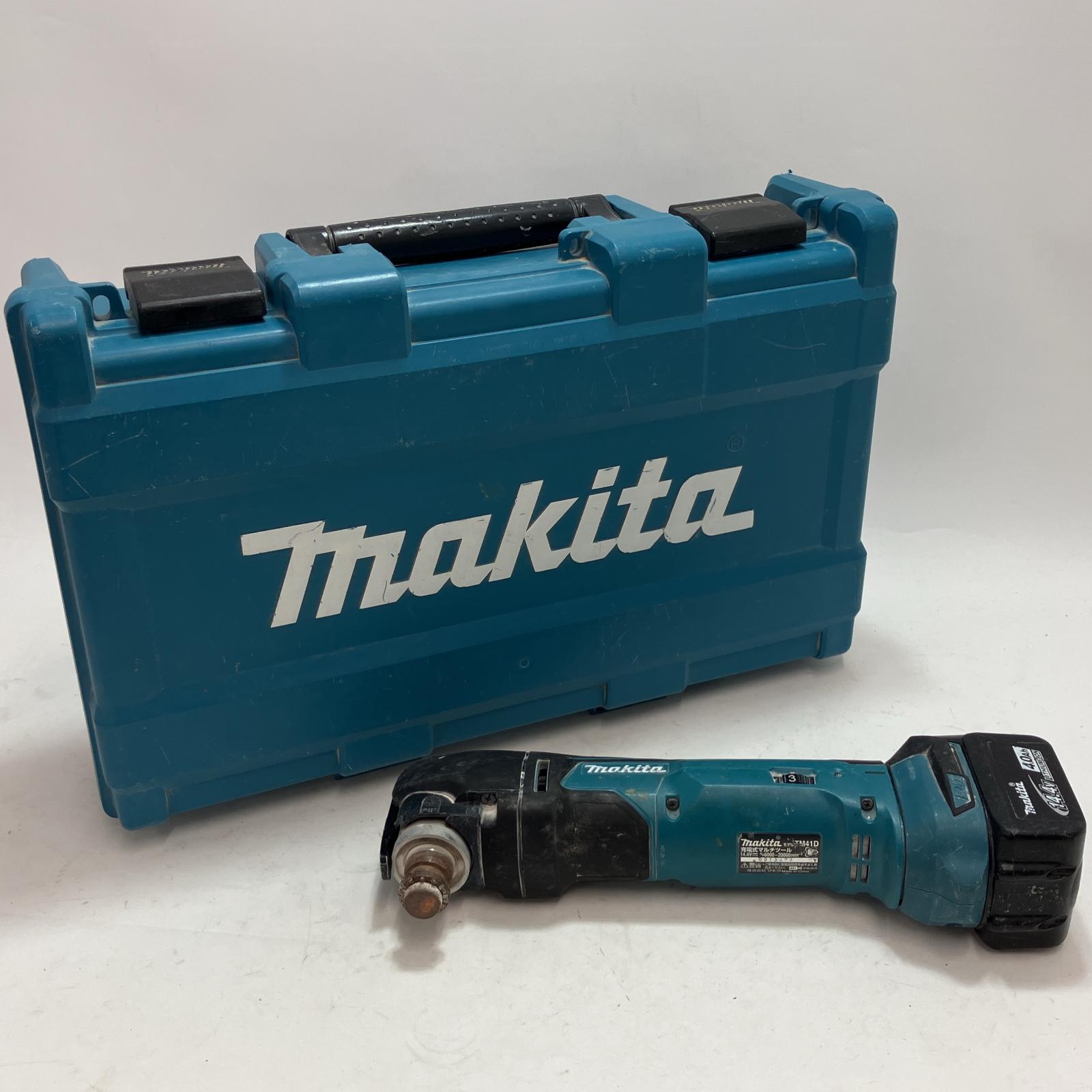 【中古】MAKITA マキタ マルチ手道具 TM41D 青み 14.4v コードレス式 入れもの付 C序列付ける
