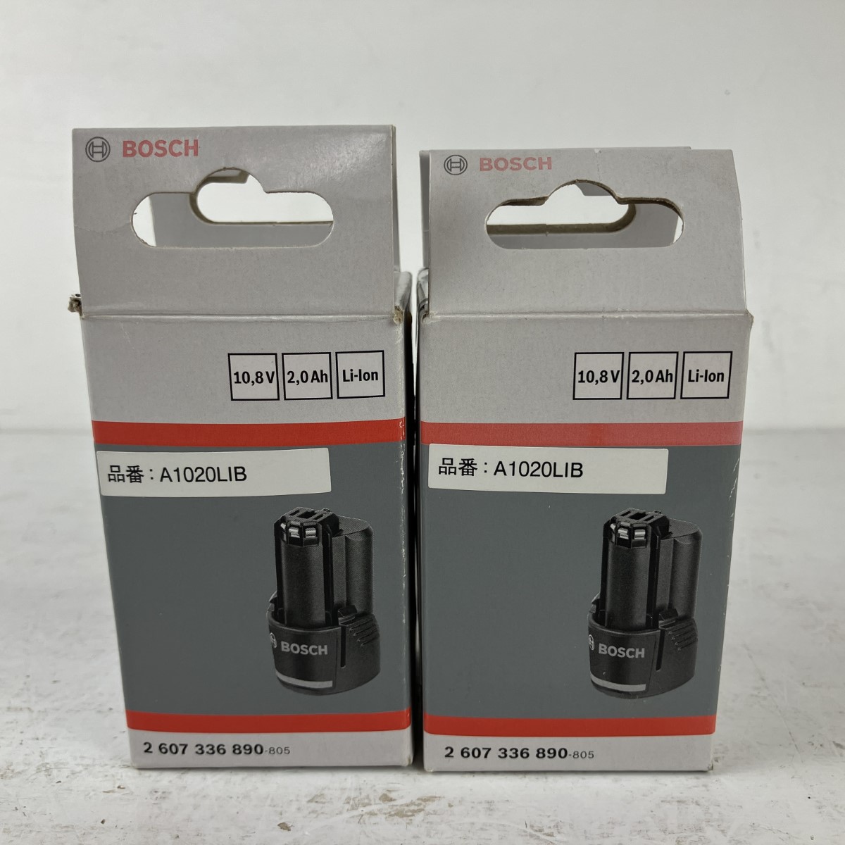 ЗЗ【中古】BOSCH ボッシュ 10.8v 2.0Ah 蓄電池 2個仕掛ける A1020LIB 黒いこと S序列付ける