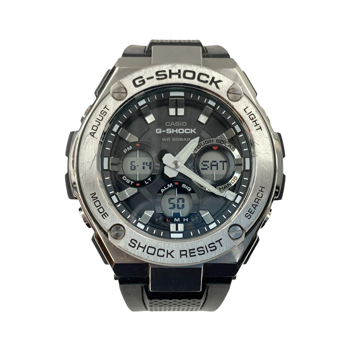 〇〇【中古】CASIO カシオ Gショック Gスチール ソーラークォーツ 腕時計 GST-S110 シルバー Bランク