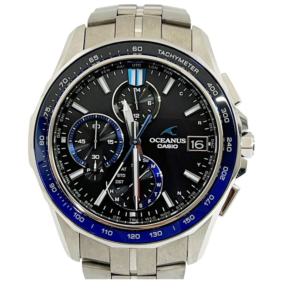 ◆◆【中古】CASIO カシオ オシアナス マンタ 電磁波ソーラー ウオッチ ステンレス鋼スチール写真 OCW-S7000 米国海軍 B序列付ける