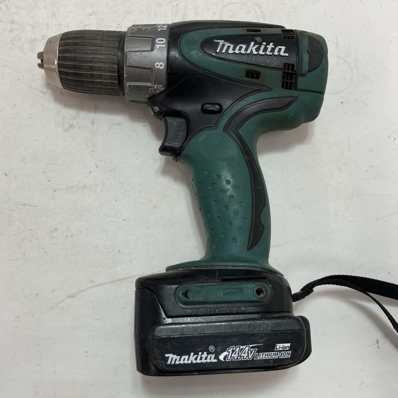 【中古】MAKITA マキタ コードレス式ドライバドリル DF445D 14.4v 申し受ける池1個付 C位置づける
