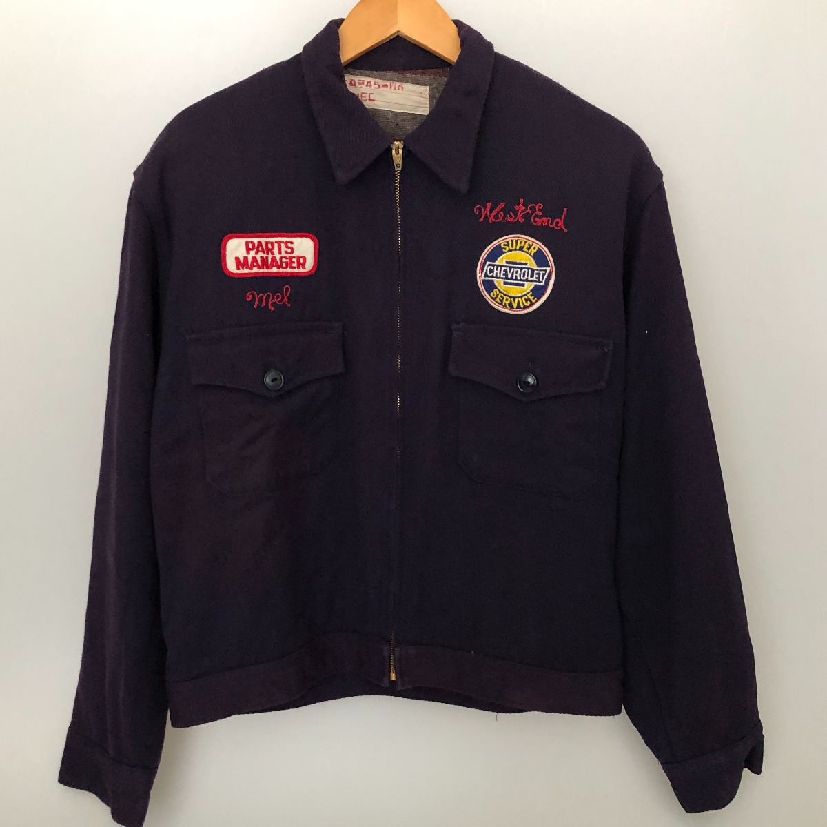 ショット ジャケット カバーオール スナップボタン デニム M 楽天市場】Unknown 40~50's デニムカバーオール 黒ラッカー4つ