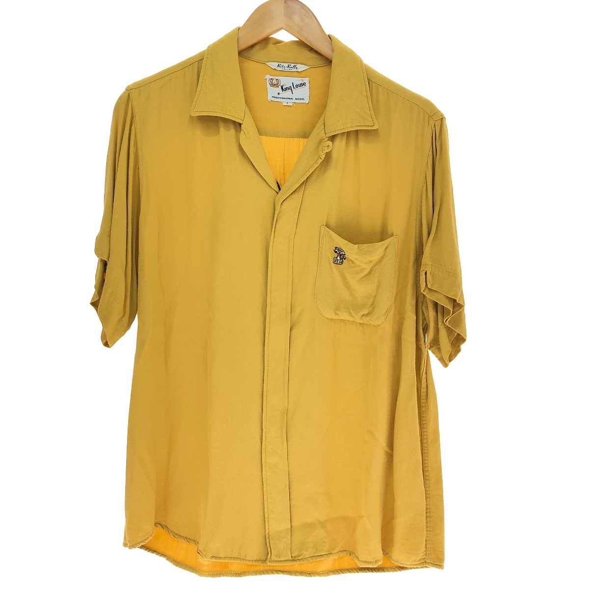 希少　TENSTLIKE 半袖　刺繍　ボーリング　シャツ ボーリングシャツ メンズ 半袖シャツ 開襟シャツ オープンカラー