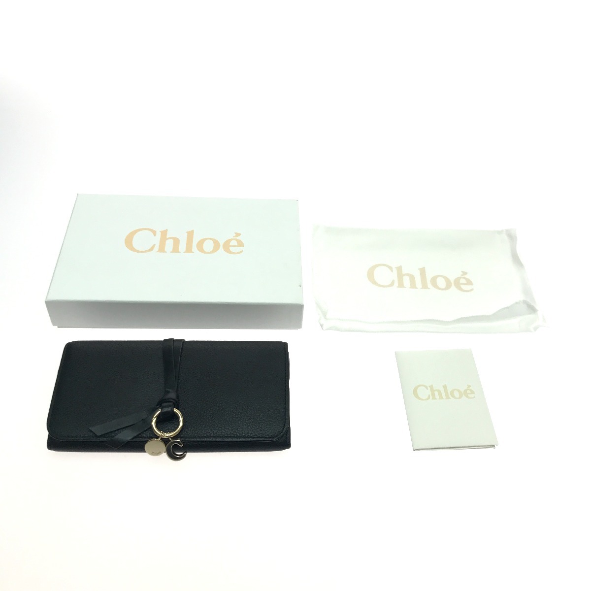 【中古】Chloe クロエ 長紙入れ ロゴタイプ一皿 黒いこと B序列付ける