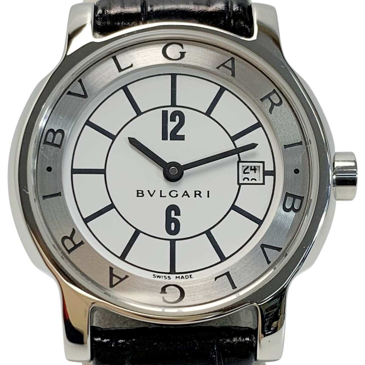 ☆☆【中古】BVLGARI ブルガリ ソロテンポ レザー ST29S M63467 クォーツ レディース 腕時計 Cランク