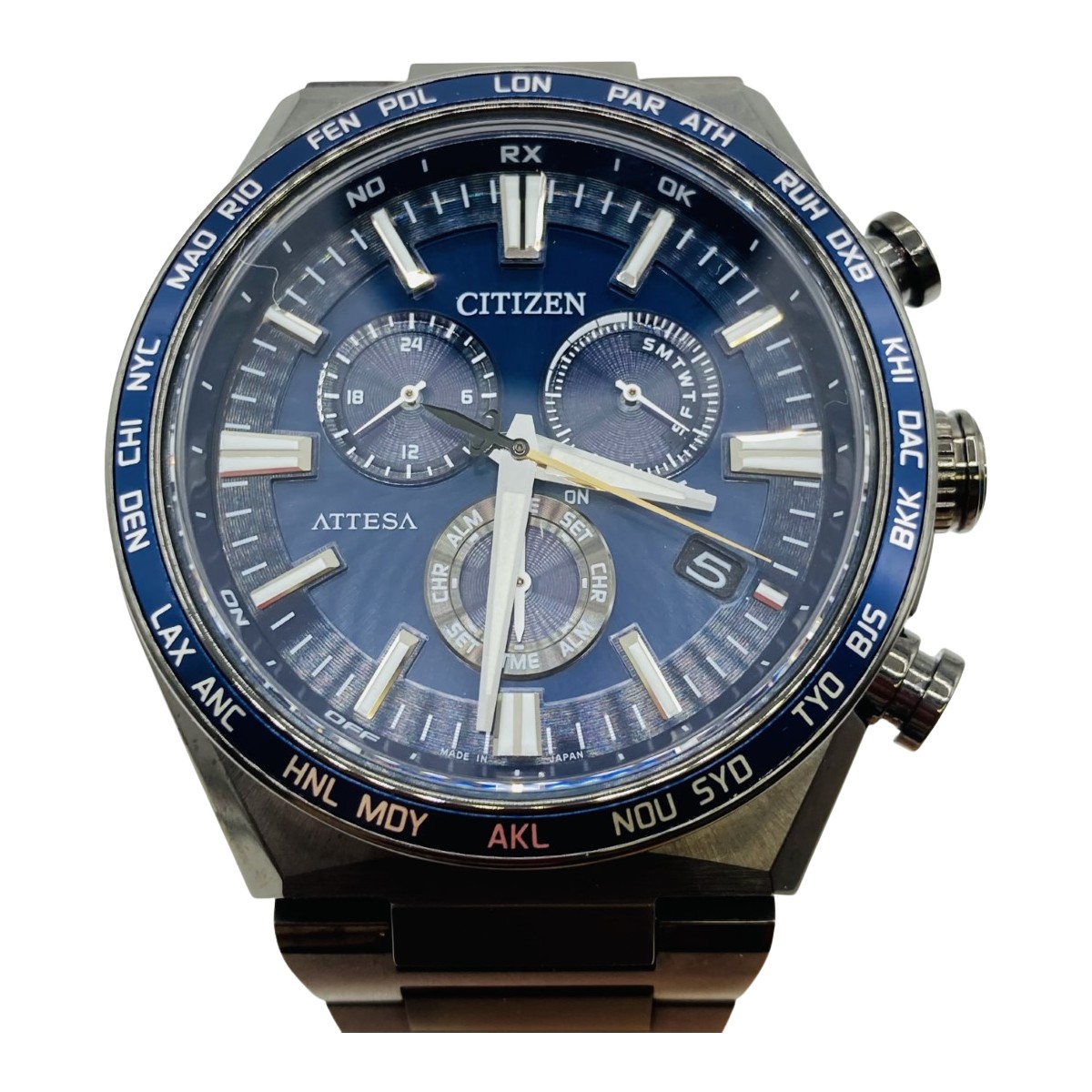 【中古】CITIZEN シチズン ATTESA アテッサ エコドライブ 腕時計 E660-007C804 Bランク