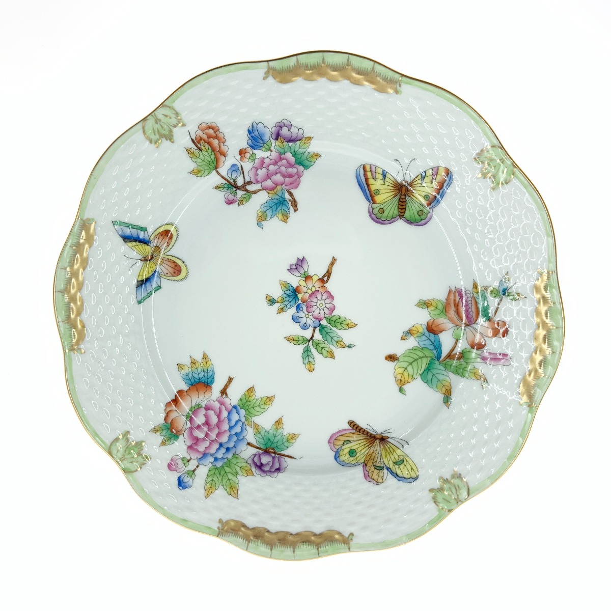 〇〇【中古】Herend ヘレンド ヴィクトリア ブーケ デザートプレート 洋食器 Bランク