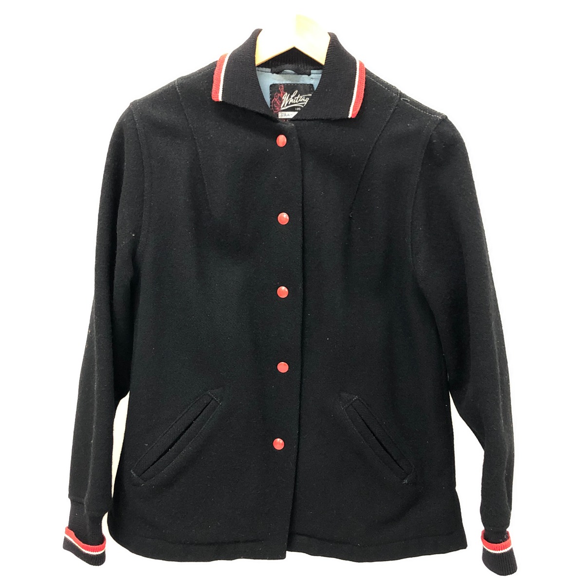 □□【中古】60s Whiting ジャケット スタジャン SIZE S 古着 14 ブラック Cランク