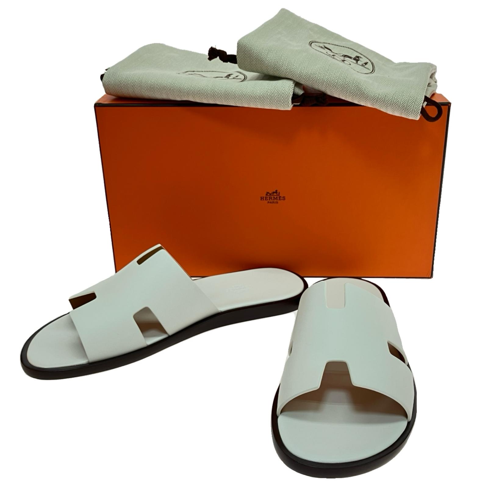 【中古】HERMES エルメス サンダル イズミール 41(26cm) 041141ZH ホワイト Sランク