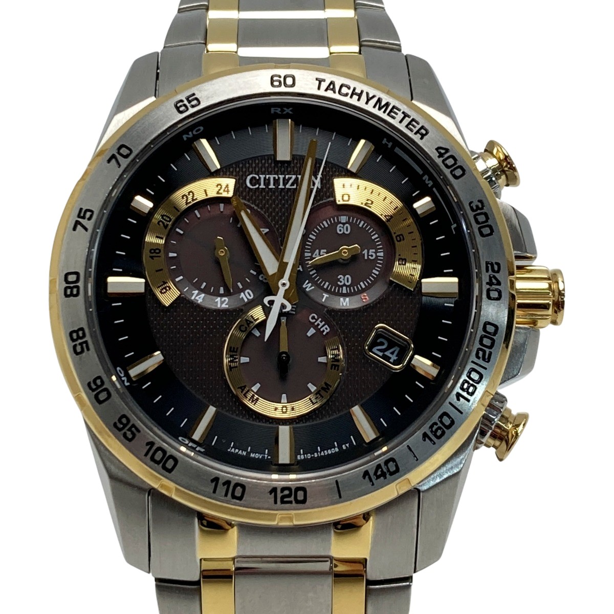 CITIZEN　エコドライブ　クロノグラフ　E660-S119944　(171) Citizen E660-S119944 Eco Drive Chronograph World Time Box