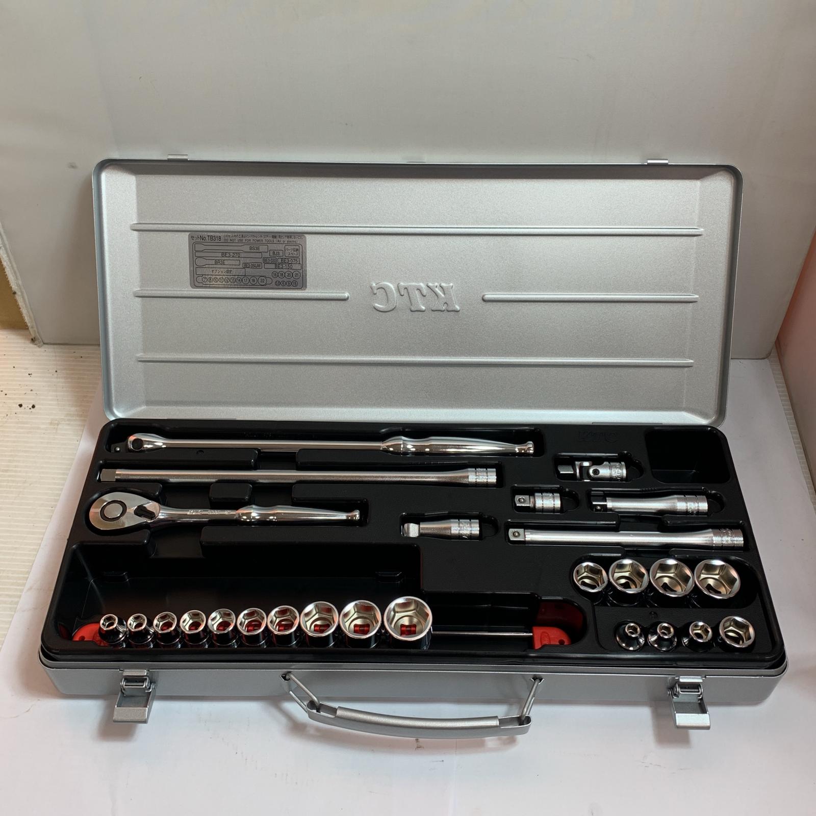 ♭♭【中古】KTC ケーティーシー 9.5sq. ソケット鍵仕掛ける 26点組 未当て嵌める品 肺結核318 S価値づける