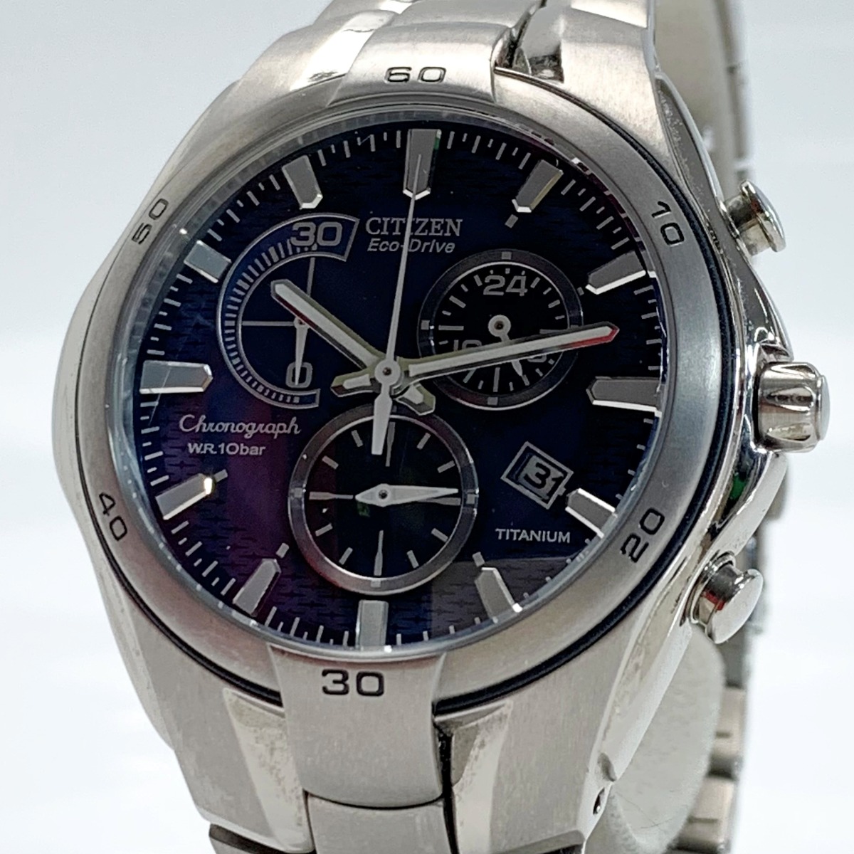 腕時計 CITIZEN 電波ソーラー クロノグラフ B612-S068576 楽天市場】☆良品【CITIZEN】シチズン エコドライブ クロノ