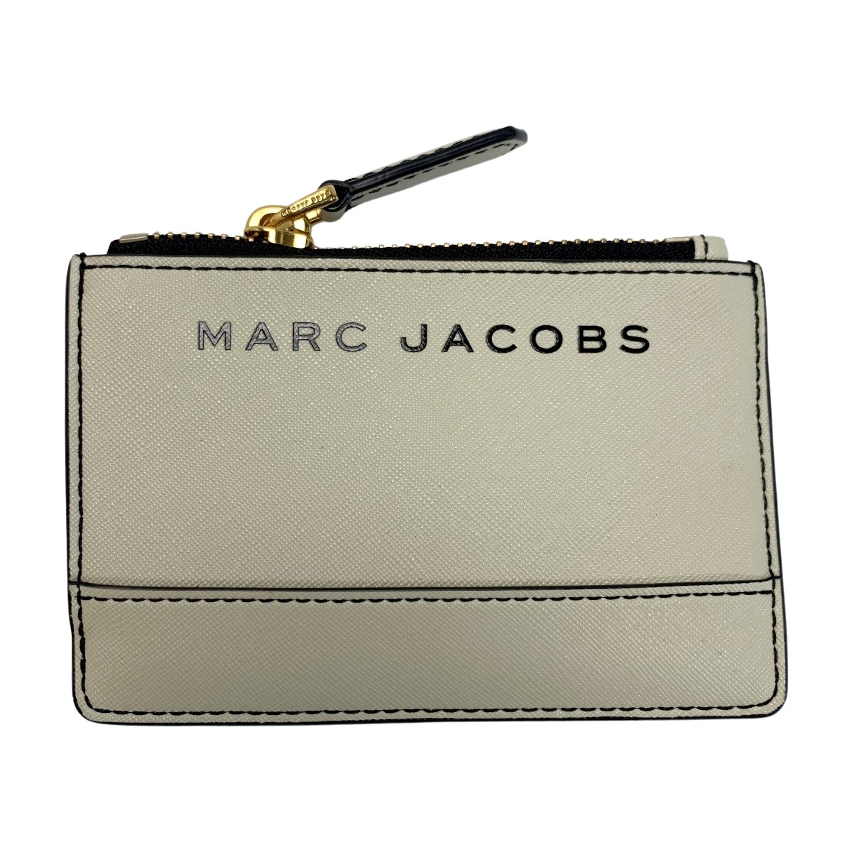 ☆☆【中古】MARC JACOBS マークジェイコブス カードケース キーリング付 M0015056 272 アイボリー 財布 コインケース パスケース Cランク