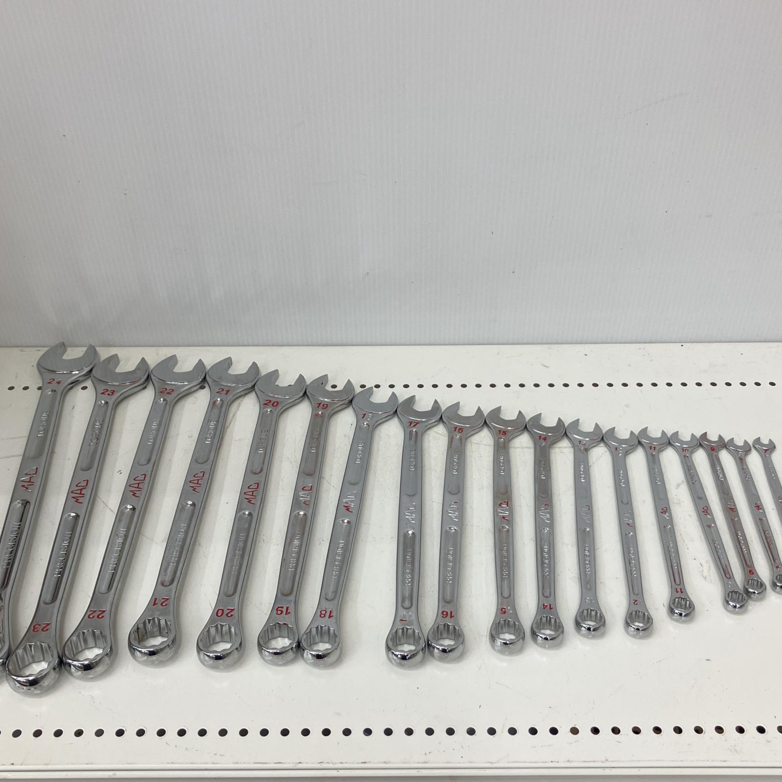 △△【中古】MAC TOOLS マック メトリックコンビネーションレンチ 18個セット M7CL440~M24CL440 Bランク|リサイクルビッグバン店
