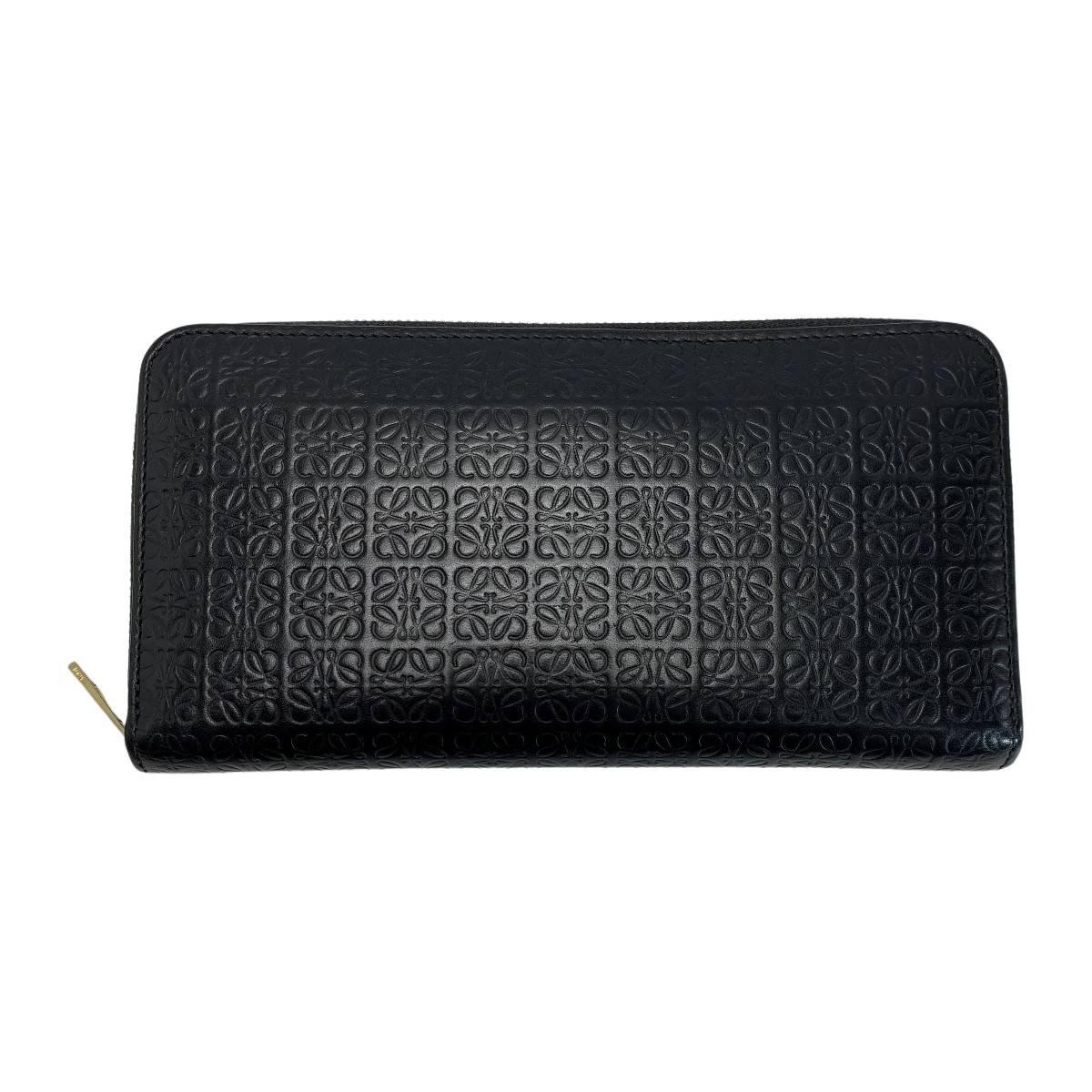 【中古】LOEWE ロエベ リピートアナグラム C499T12X07 黒いこと ラウンドジッパー紙入れ レディース C序列付ける
