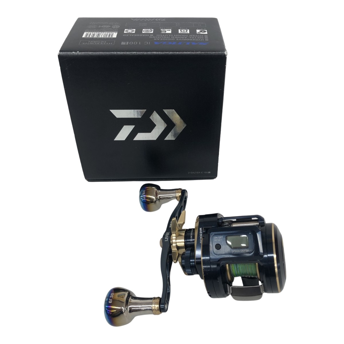 σσ【中古】DAIWA ダイワ 21ソルティガ IC100L 使用感有 程度B リブレクランク120付き 00631503 Bランク｜リサイクルビッグバン店