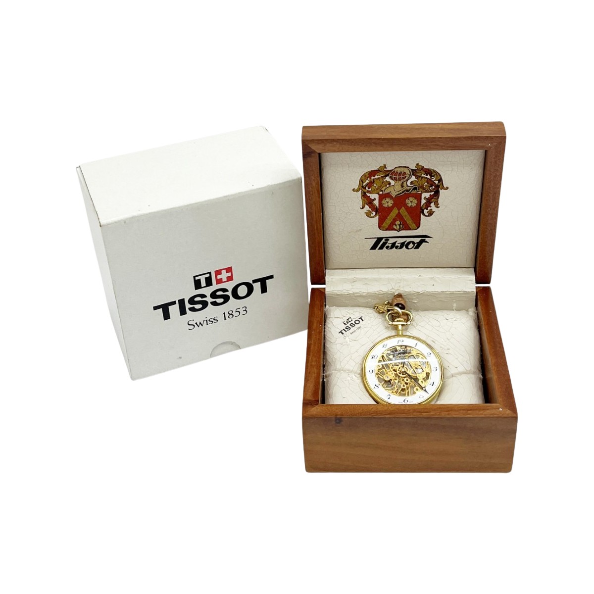 紫*花様 未使用★TISSOT ティソ 懐中時計 白色数字文字盤 手巻　稼働 チ HA-4418| ティソ TISSOT 手巻き 銀製 懐中時計 希少 美品
