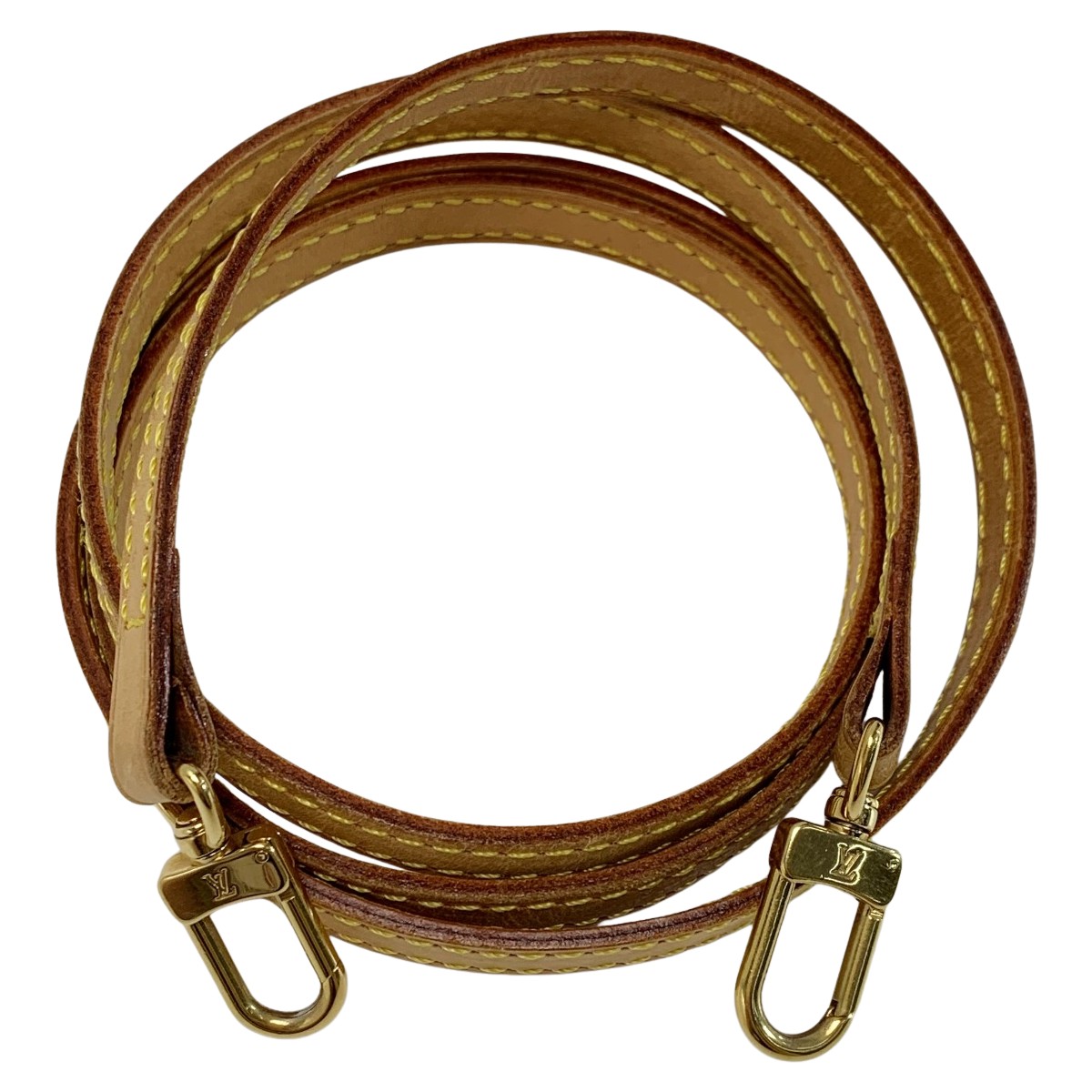 ☆☆【中古】LOUIS VUITTON ルイヴィトン ヌメ革 レザー ベージュ 115cm ショルダーストラップ バッグ用アクセサリー ゴールド金具 Bランク