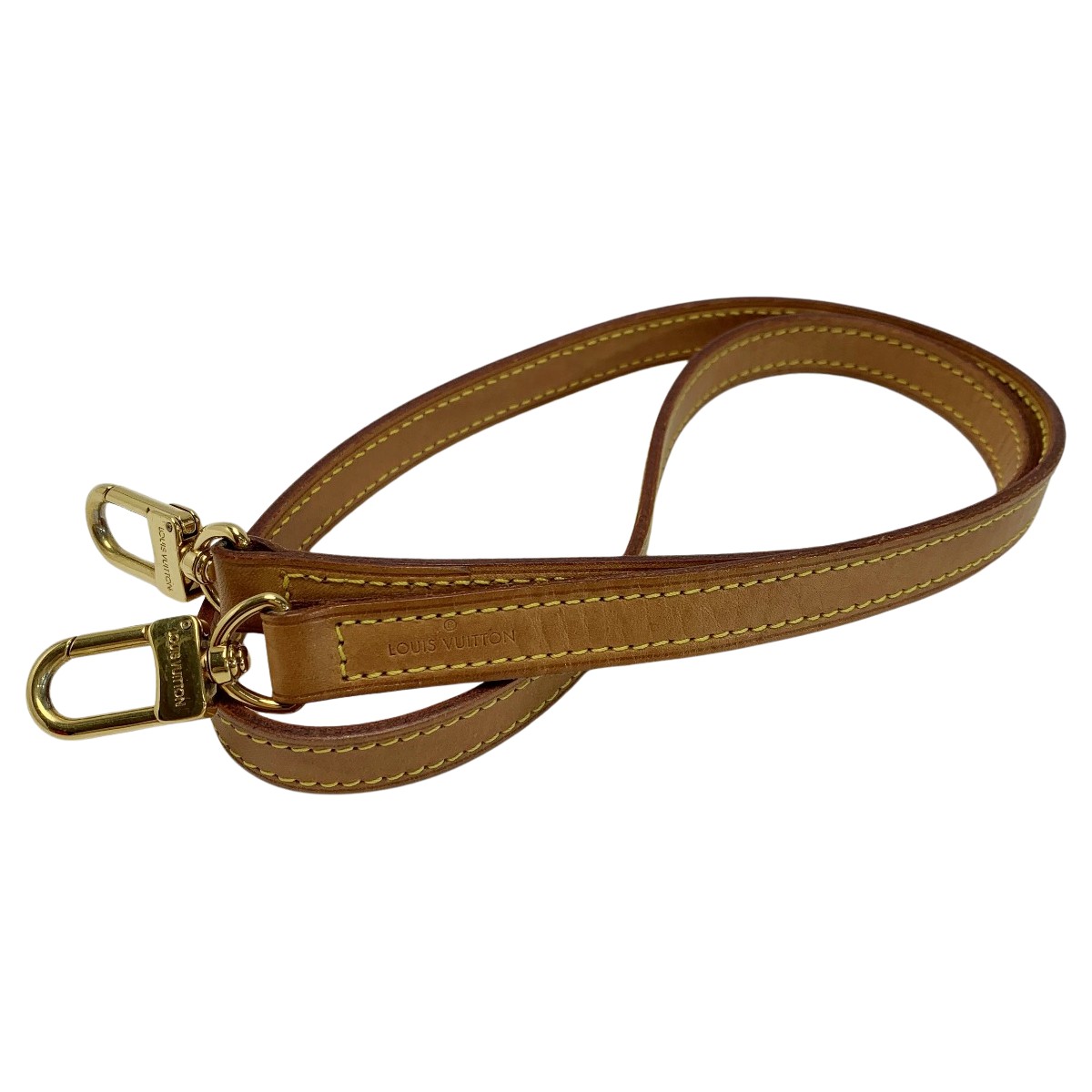 ☆☆【中古】LOUIS VUITTON ルイヴィトン ヌメ革 なめし革 ベージュ ゴールド金具 100糎 ストラップ  御徒面子用佩び物 ゴールド金具 B価値づける