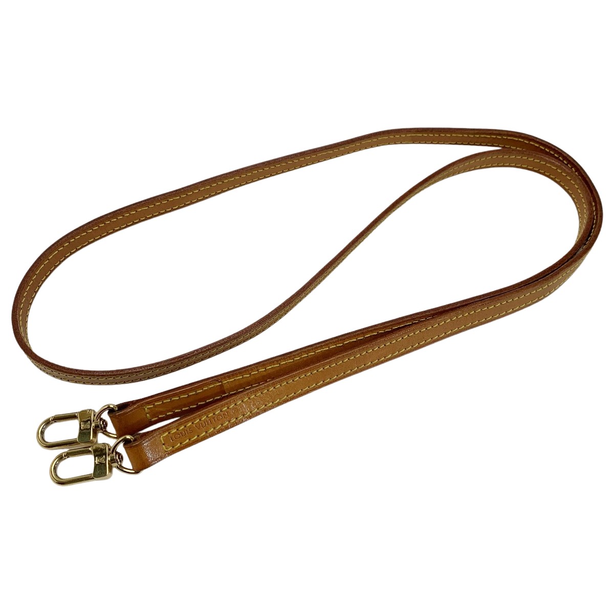 ☆☆【中古】LOUIS VUITTON ルイヴィトン ヌメ革 レザー ベージュ 120cm ショルダーストラップ バッグ用アクセサリー ゴールド金具 Bランク