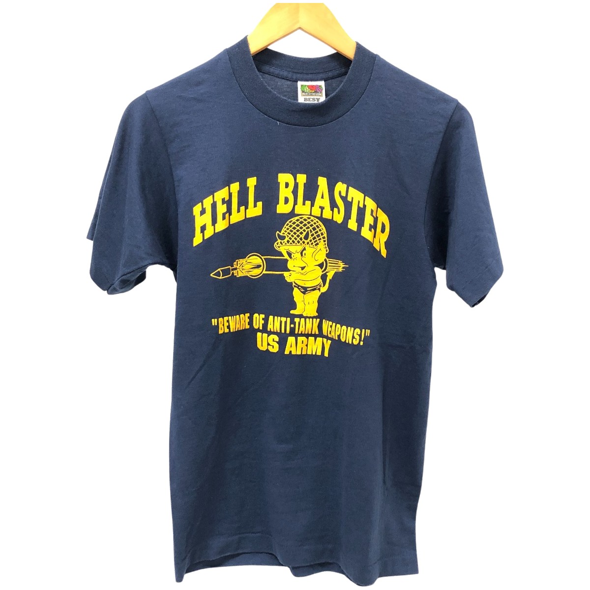 □□【中古】00s FRUIT OF THE LOOM Tシャツ SIZE S 古着 ネイビー Cランク