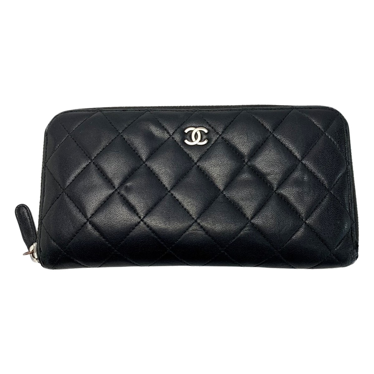☆☆【中古】CHANEL シャネル マトラッセ 子ヒツジなめし革 A50097 黒いこと ラウンドジッパー紙入れ レディース B位置づける