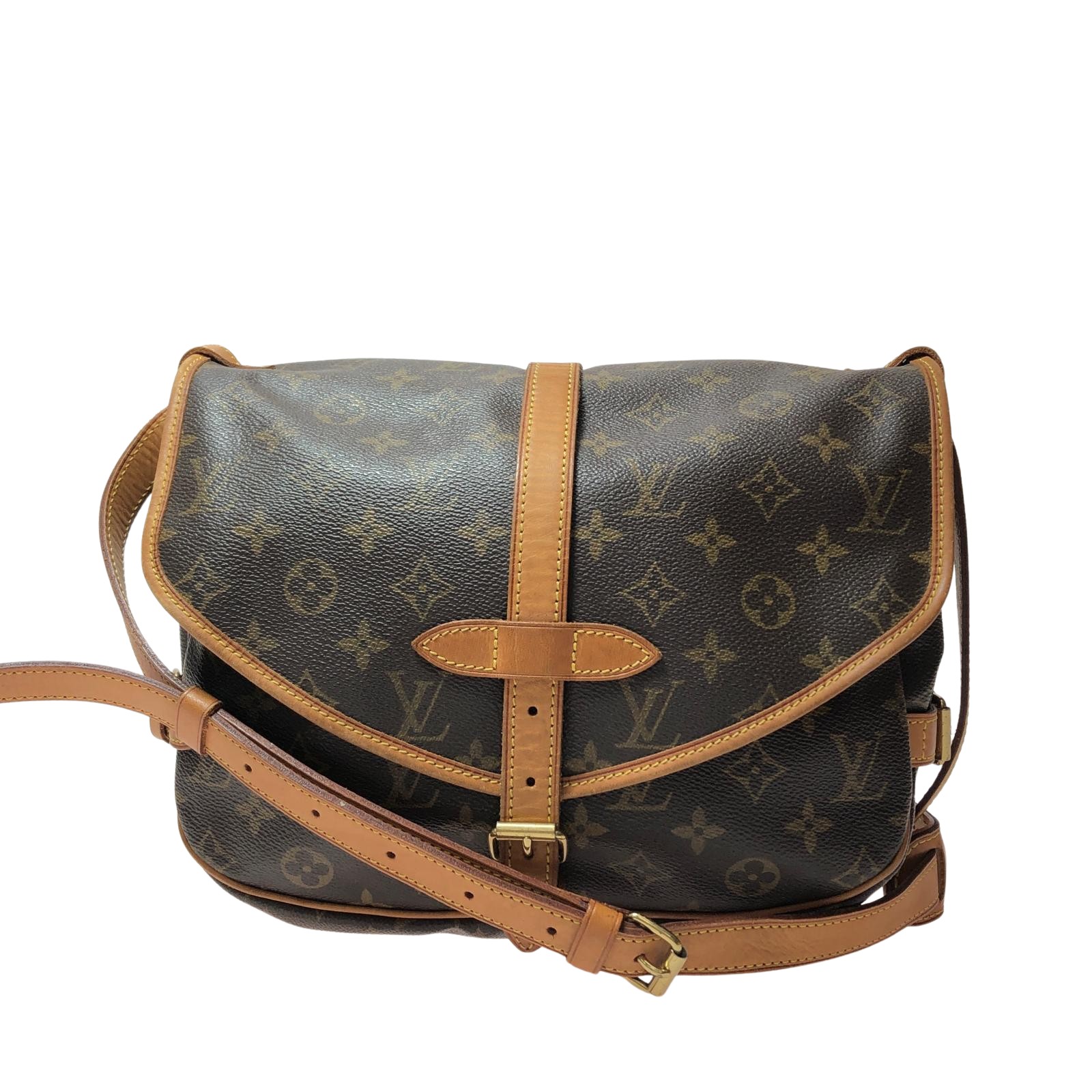 ▼▼【中古】LOUIS VUITTON ルイヴィトン レディース ショルダーバッグ モノグラム ソミュール30 M42256 赤銅色 B序列付ける