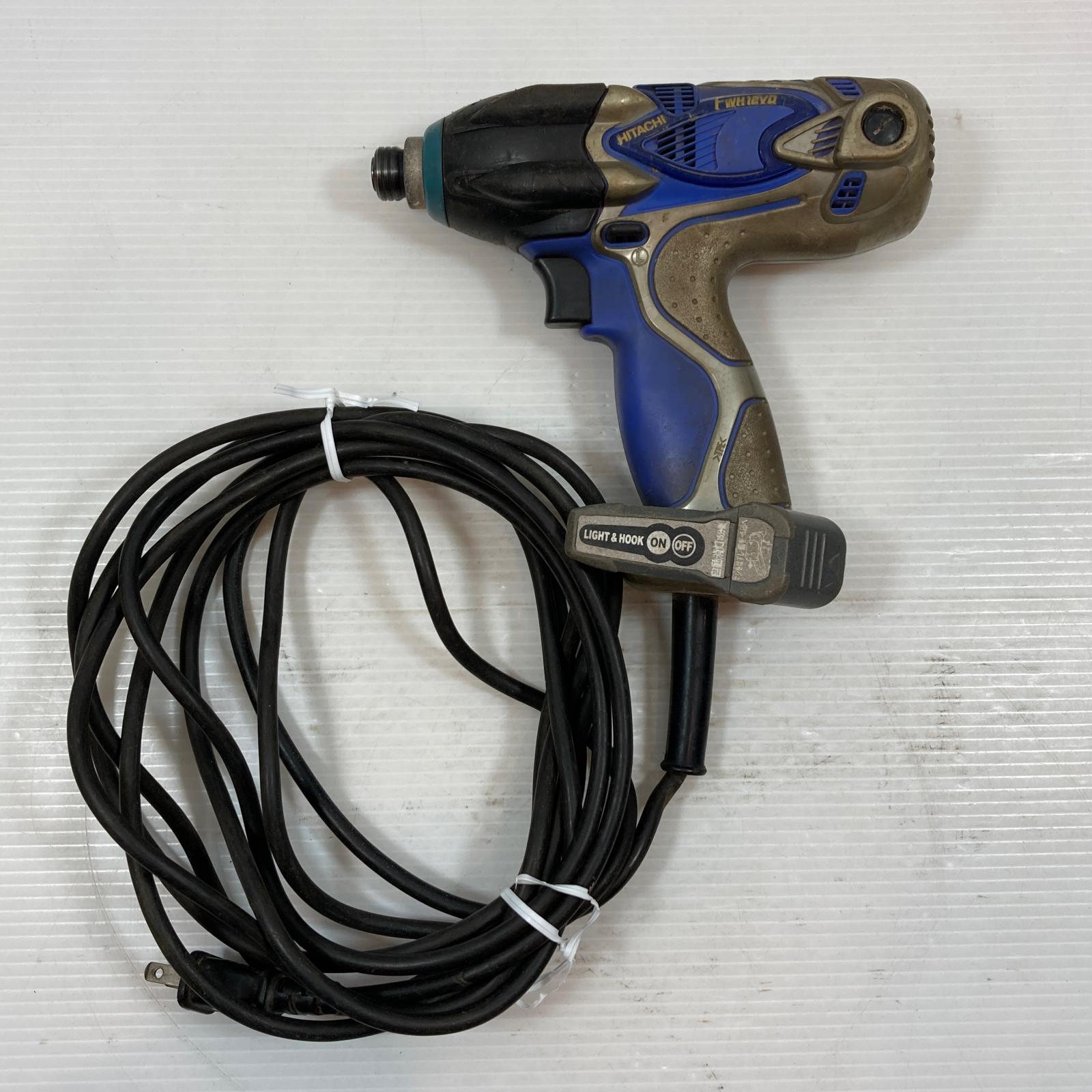 κκ【中古】HITACHI 日立 締め付け手道具 インパクトドライバ 吊りひも式 12粍 100v 490057 FWH12VD 青み C序列付ける