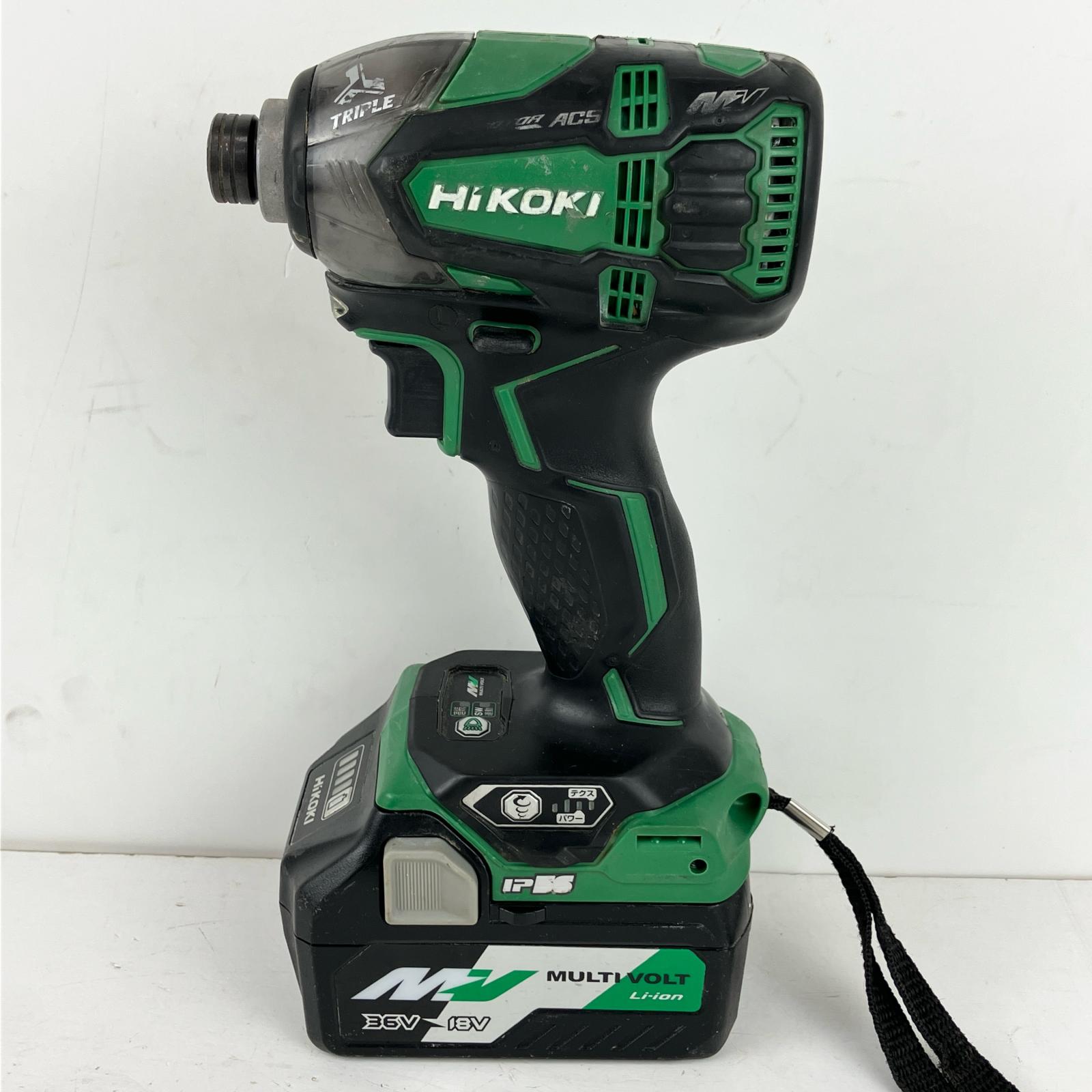 ЗЗ【中古】HiKOKI ハイコーキ 36v 充電式インパクトドライバ バッテリー×1付 ※充電器なし WH36DA グリーン×ブラック Cランク