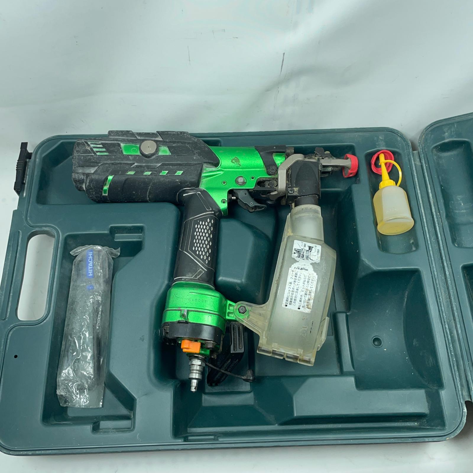 【中古】HITACHI 日立 大気圏釘打ち WF4H3 緑であること 容れもの付 高圧 41粍 460019 C序列付ける