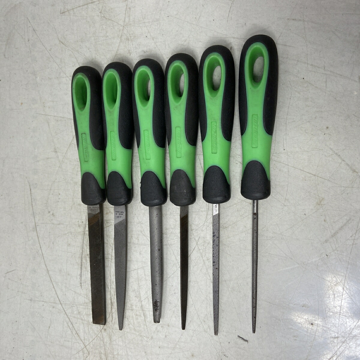 ΦΦ【中古】Snap-on スナップオン ハンドツール　6ピース ソフトグリップハンドルヤスリセット グリーン Bランク