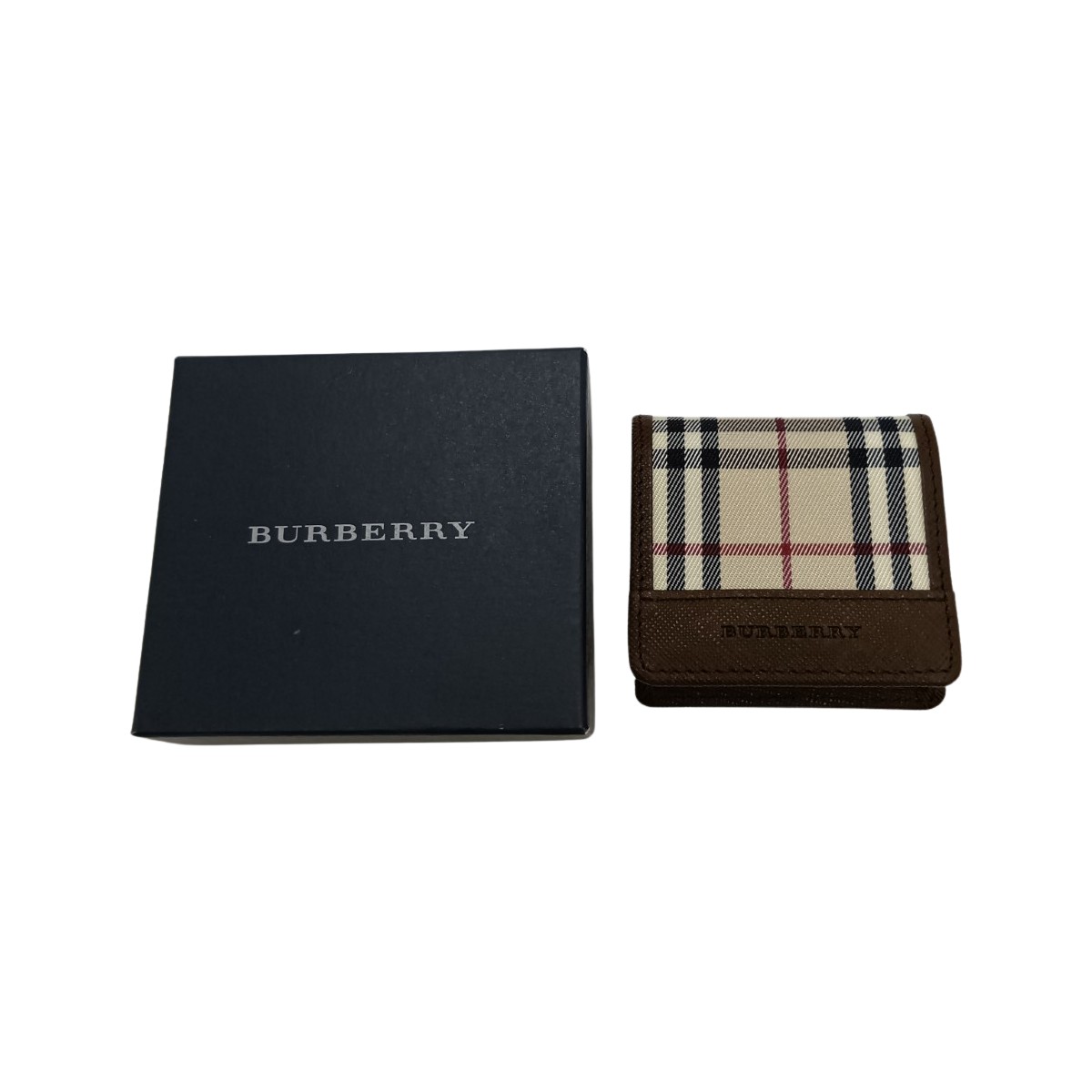 【新品•未使用】Burberry ブラック　コインケース　ノバチェック　スナップ バーバリー BURBERRY コインケース 小銭入れ スクエア BOX型