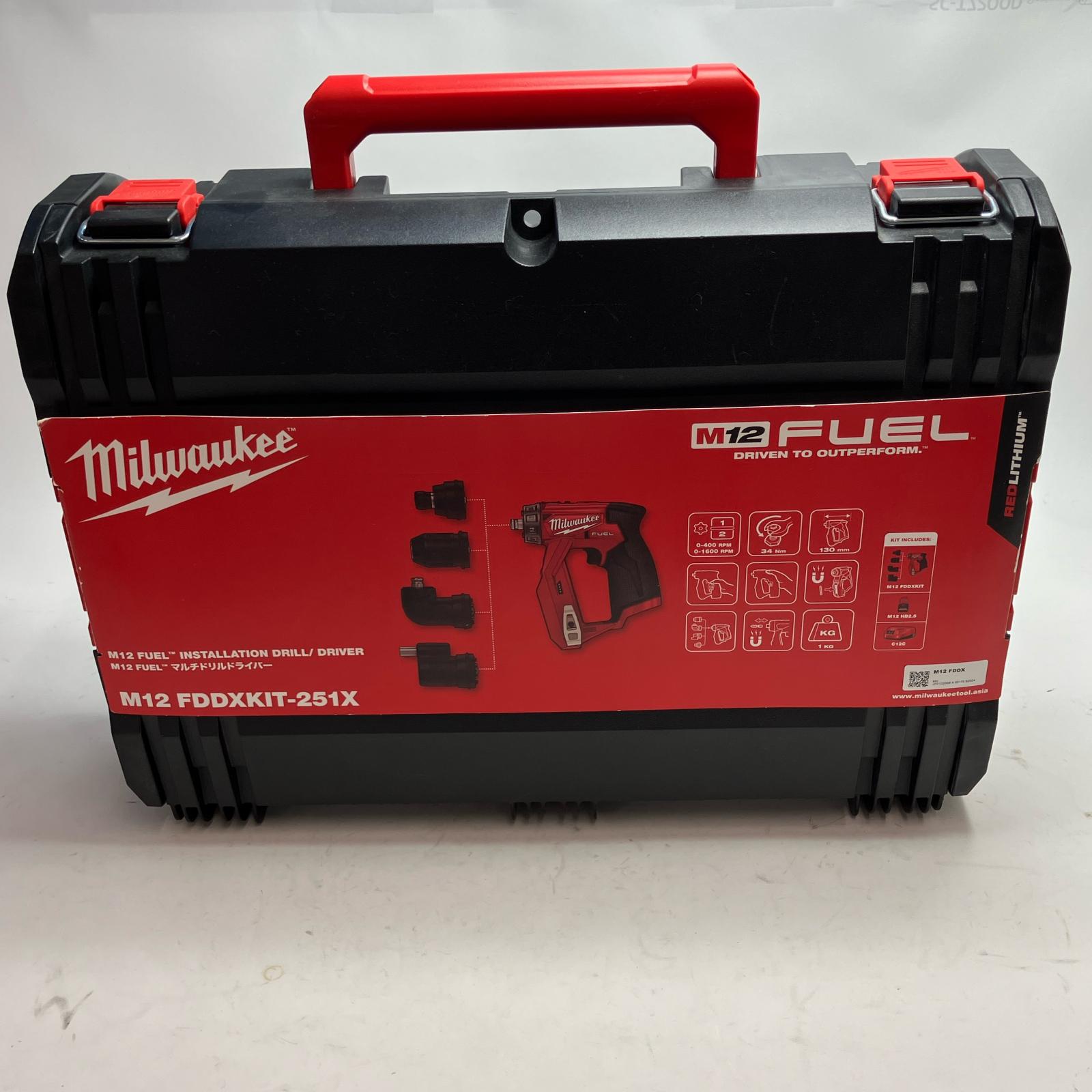 【エントリーポイント10倍｜7/19 20:00-7/26 1:59】【送料無料】【中古】Milwaukee 工具 マルチドリルドライバー M12 FDDXKIT-251X オレンジ 未使用品 Sランク｜リサイクルビッグバン店