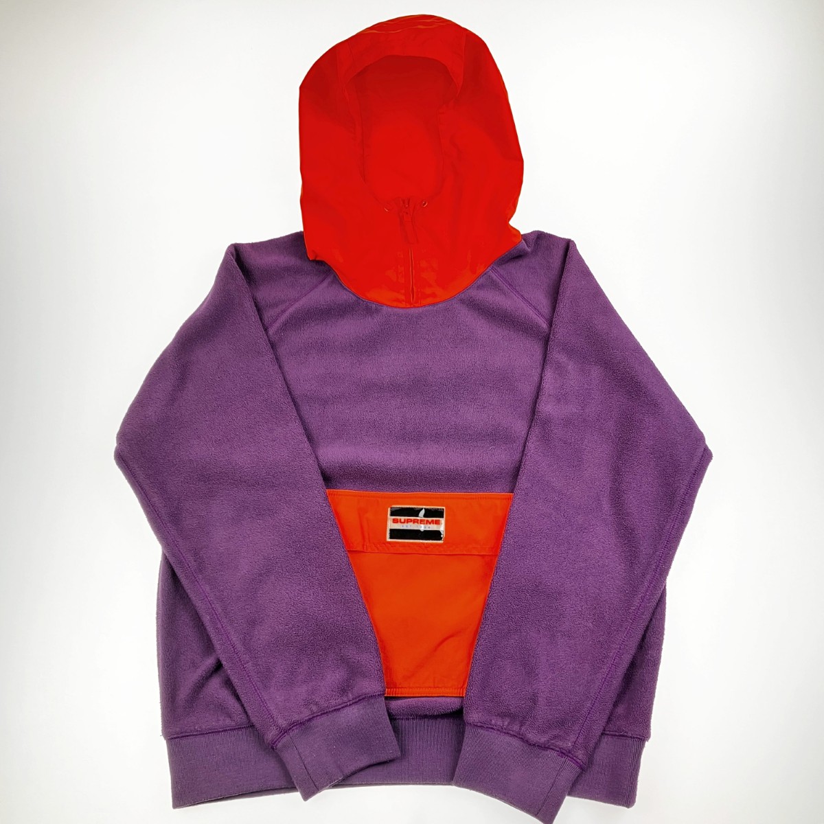 ▽▽【中古】Supreme シュプリーム プルオーバー フリ―ス 13AW Fleece Pullover Sサイズ パープル×オレンジ Cランク