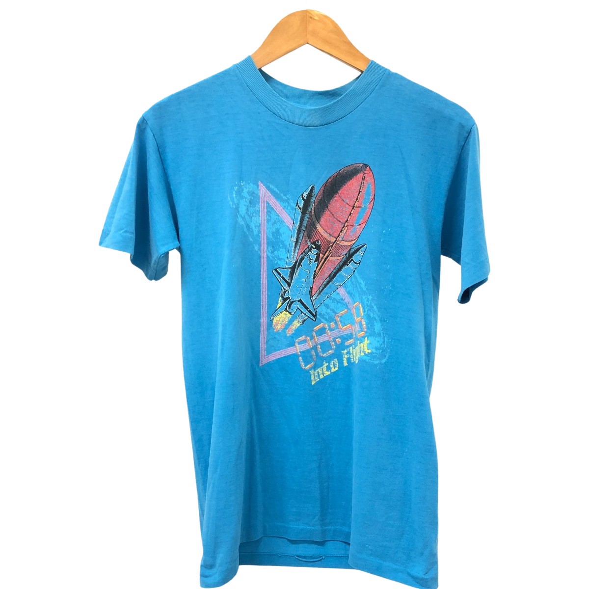 □□【中古】80s Unknown Tシャツ 古着 スカイブルー Cランク