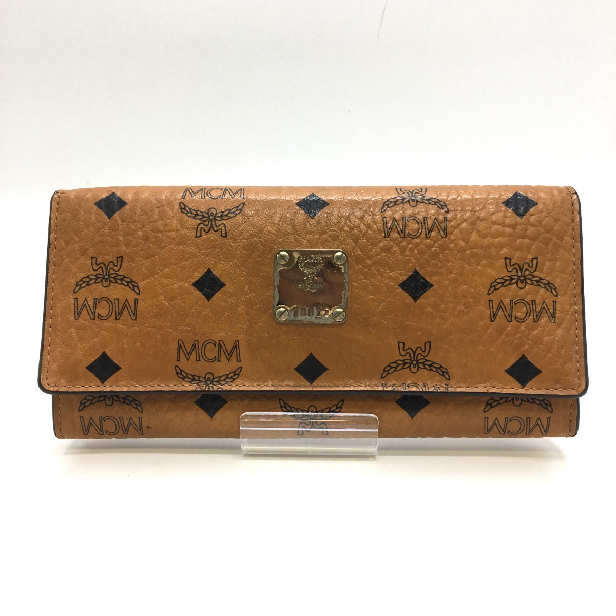 【美品】【付属品完備】【即日発送】MCM ロゴプリント ブラウンレザー 名刺入れ 美品】【付属品完備】【即日発送】MCM ロゴプリント ブラウン