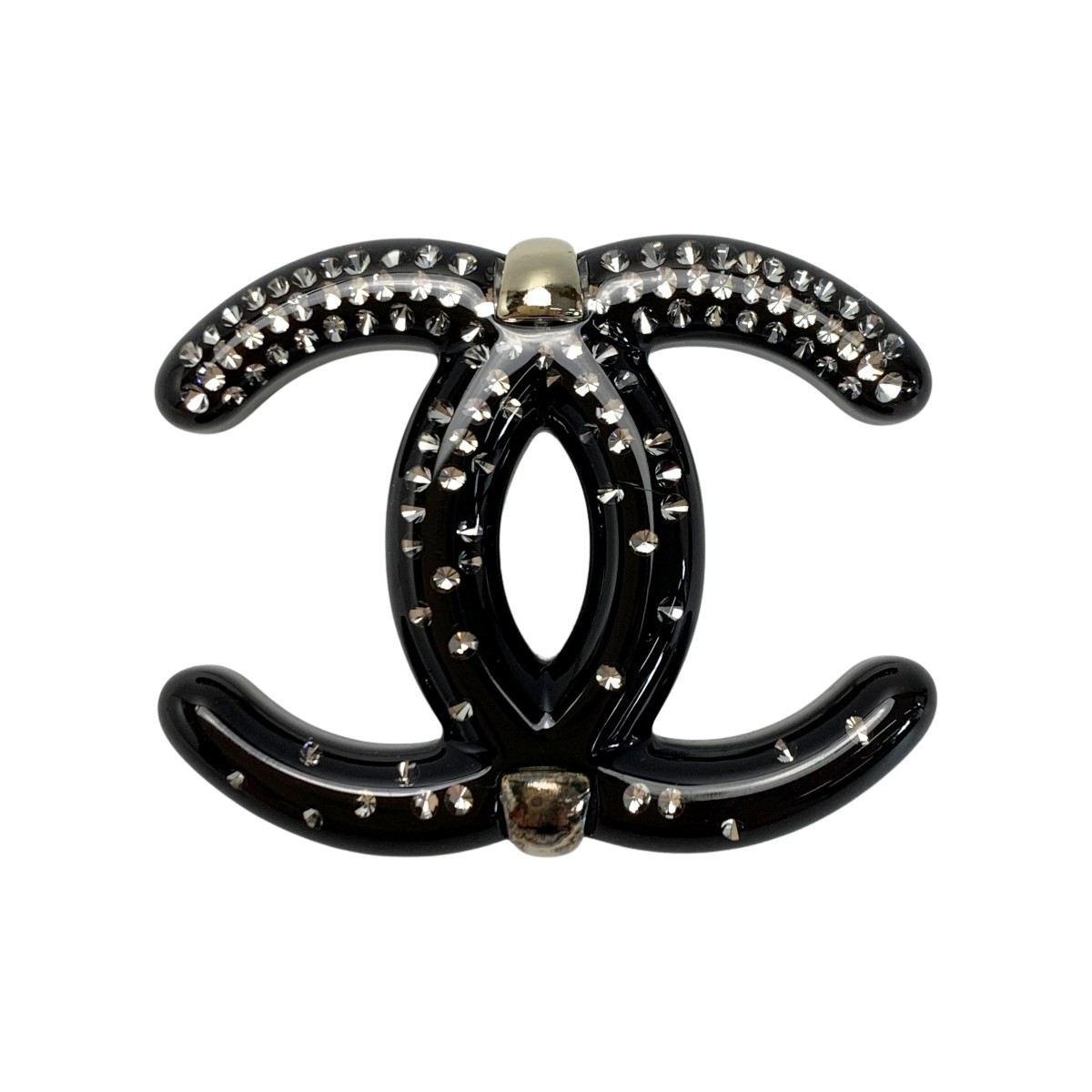 【中古】CHANEL シャネル ココーマーク ブローチ D23S ブラック ピンタイプ Bランク