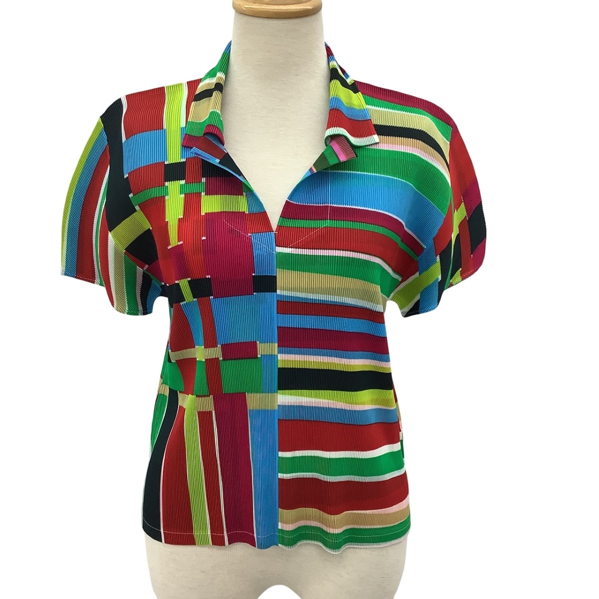 【中古】ISSEY MIYAKE イッセイミヤケ PLEATS PLEASE カットソー SIZE 3 PP31-FK763 マルチカラー Bランク