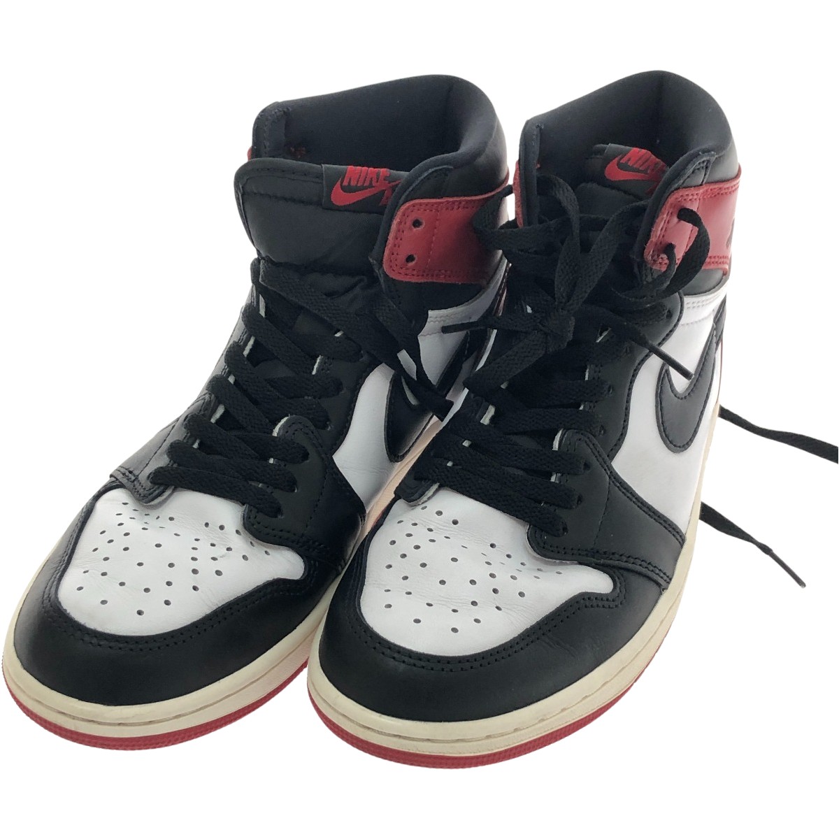 □□【中古】NIKE ナイキ スニーカー ハイカットスニーカー 大気圏 ジョーダン 1 HIGH OG Black Toe SIZE 27.5糎 DZ5485-106 黒いこと×赤いこと C位置づける